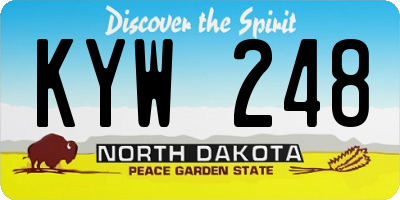 ND license plate KYW248