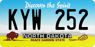 ND license plate KYW252