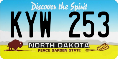 ND license plate KYW253