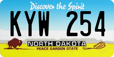 ND license plate KYW254
