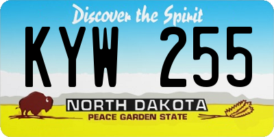 ND license plate KYW255