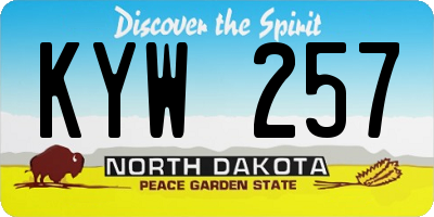 ND license plate KYW257