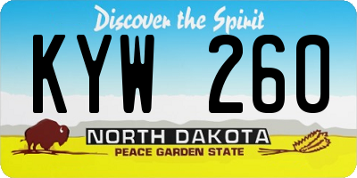 ND license plate KYW260