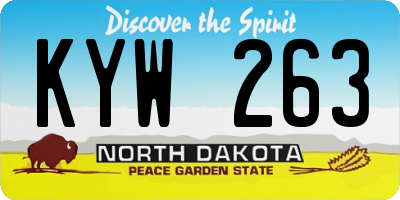 ND license plate KYW263