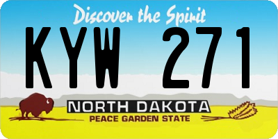 ND license plate KYW271