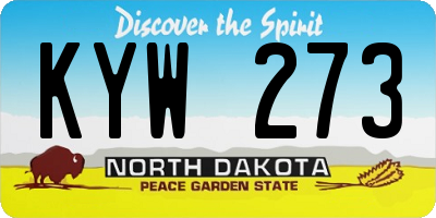 ND license plate KYW273