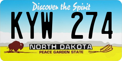 ND license plate KYW274