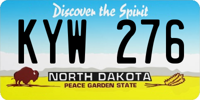 ND license plate KYW276