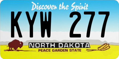 ND license plate KYW277