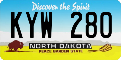 ND license plate KYW280