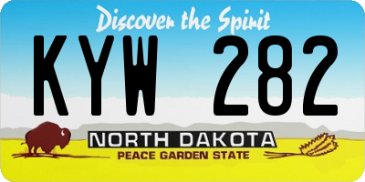 ND license plate KYW282