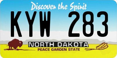ND license plate KYW283