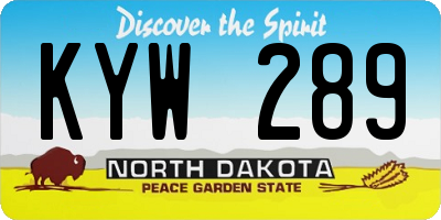 ND license plate KYW289