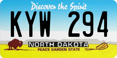 ND license plate KYW294