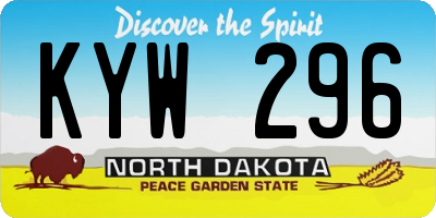 ND license plate KYW296