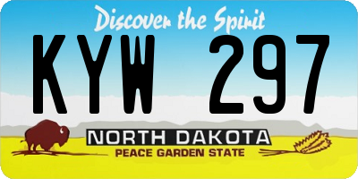 ND license plate KYW297