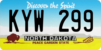 ND license plate KYW299