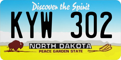 ND license plate KYW302