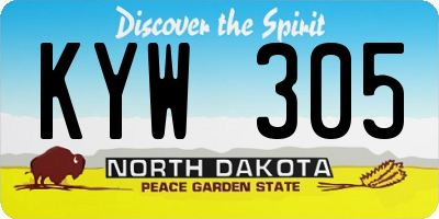 ND license plate KYW305