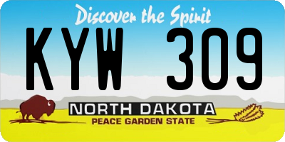 ND license plate KYW309