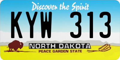ND license plate KYW313