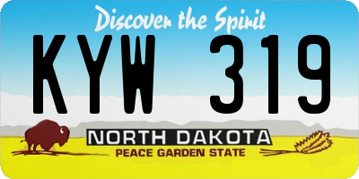 ND license plate KYW319