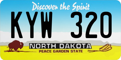 ND license plate KYW320