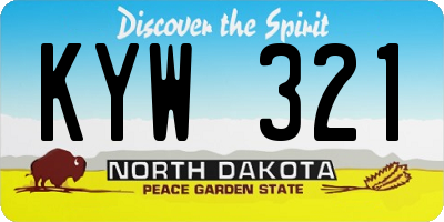 ND license plate KYW321