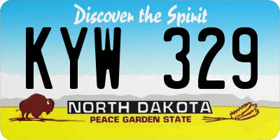ND license plate KYW329