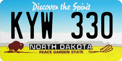 ND license plate KYW330