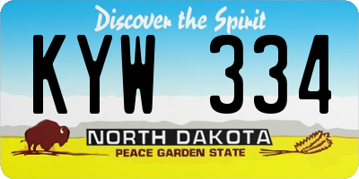 ND license plate KYW334