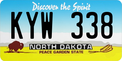 ND license plate KYW338