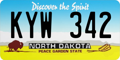 ND license plate KYW342
