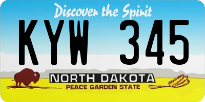 ND license plate KYW345