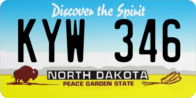 ND license plate KYW346