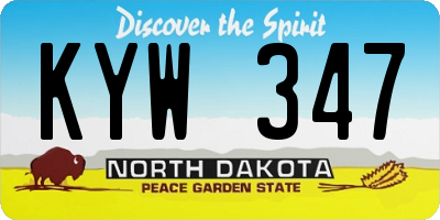 ND license plate KYW347