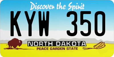 ND license plate KYW350