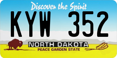 ND license plate KYW352