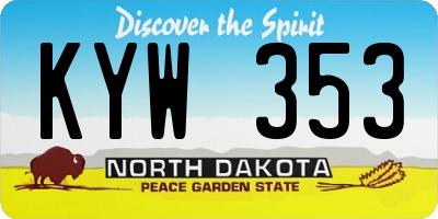 ND license plate KYW353
