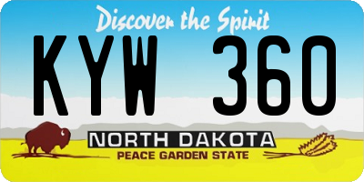 ND license plate KYW360