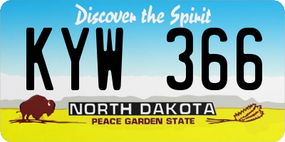 ND license plate KYW366