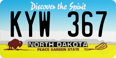 ND license plate KYW367