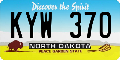 ND license plate KYW370