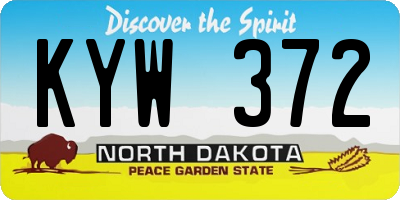 ND license plate KYW372