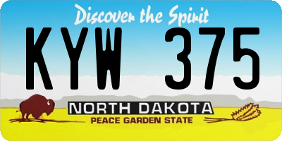 ND license plate KYW375