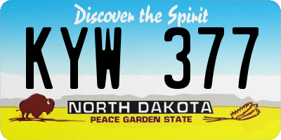 ND license plate KYW377