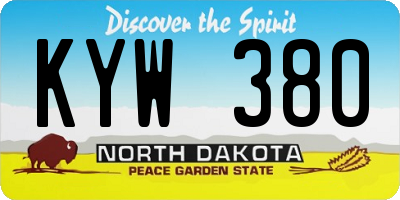 ND license plate KYW380