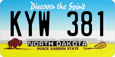 ND license plate KYW381