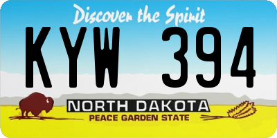 ND license plate KYW394