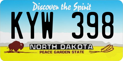 ND license plate KYW398